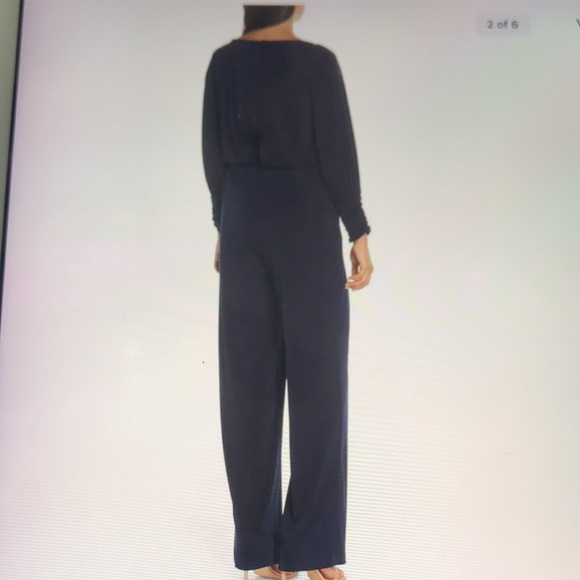 VINCE CAMUTO BLOUSON NAVY JUMPSUIT SIZE 2 - Picture 3 of 11